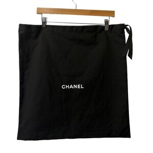 Chanel Dust Bags 19 X 19 Inch Black Drawstring Storage Bag Authentic